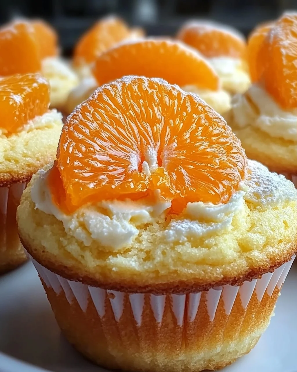 5 Käsekuchen Muffins mit Mandarinen