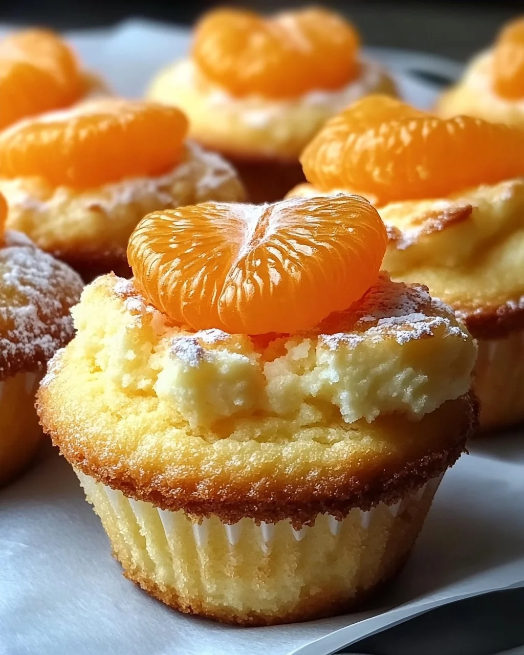 5 Käsekuchen Muffins mit Mandarinen