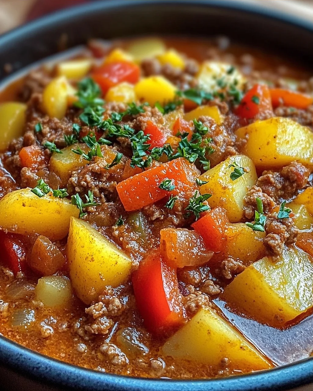 Bauerntopf mit Hackfleisch, Kartoffeln & Paprika
