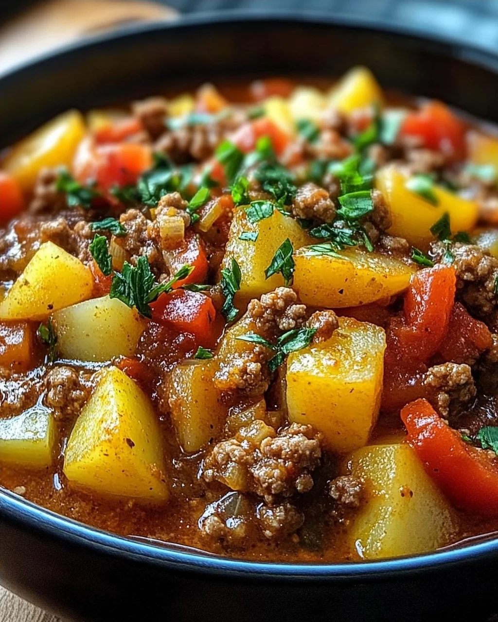 Bauerntopf mit Hackfleisch, Kartoffeln & Paprika