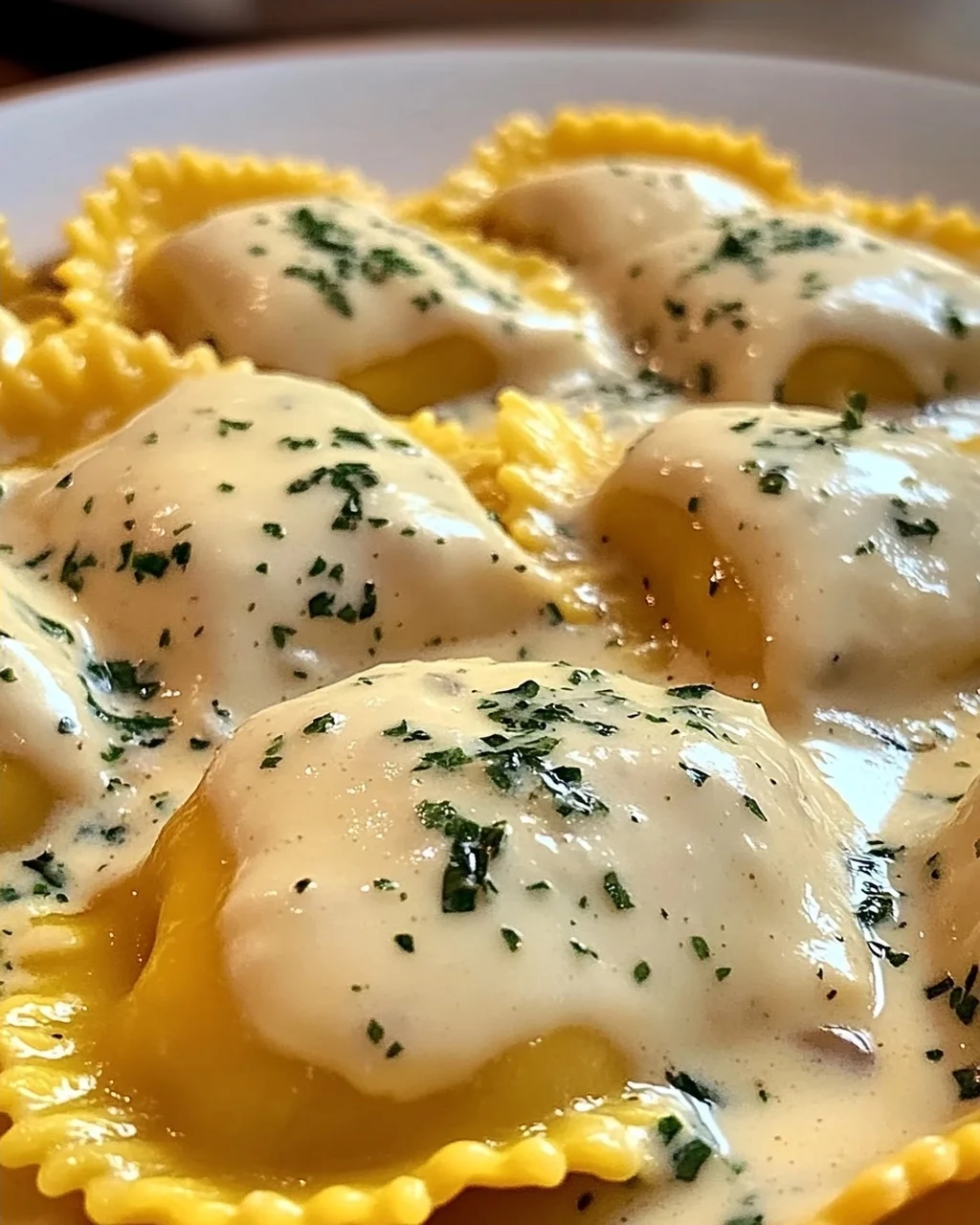 Butternut-Kürbis-Ravioli mit cremiger Sauce
