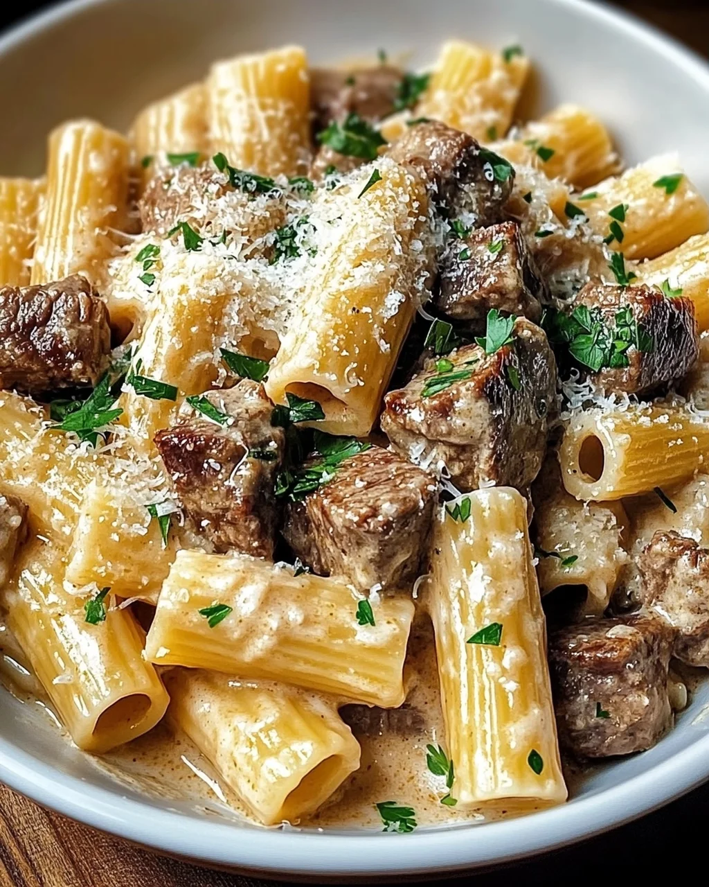 Cremige Parmesan-Rinder-Rigatoni: Herzhaft, schnell & unwiderstehlich!