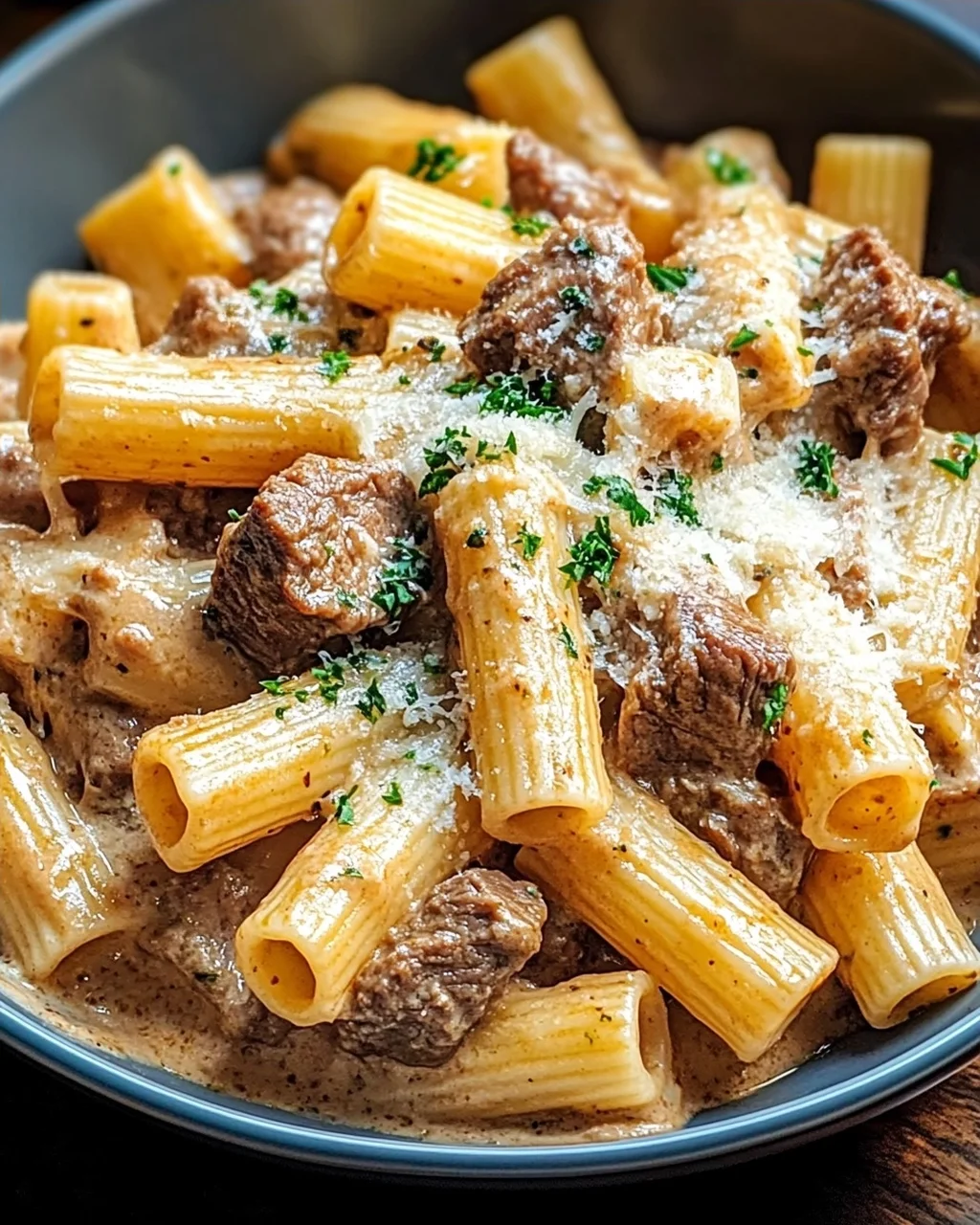 Cremige Parmesan-Rinder-Rigatoni: Herzhaft, schnell & unwiderstehlich!