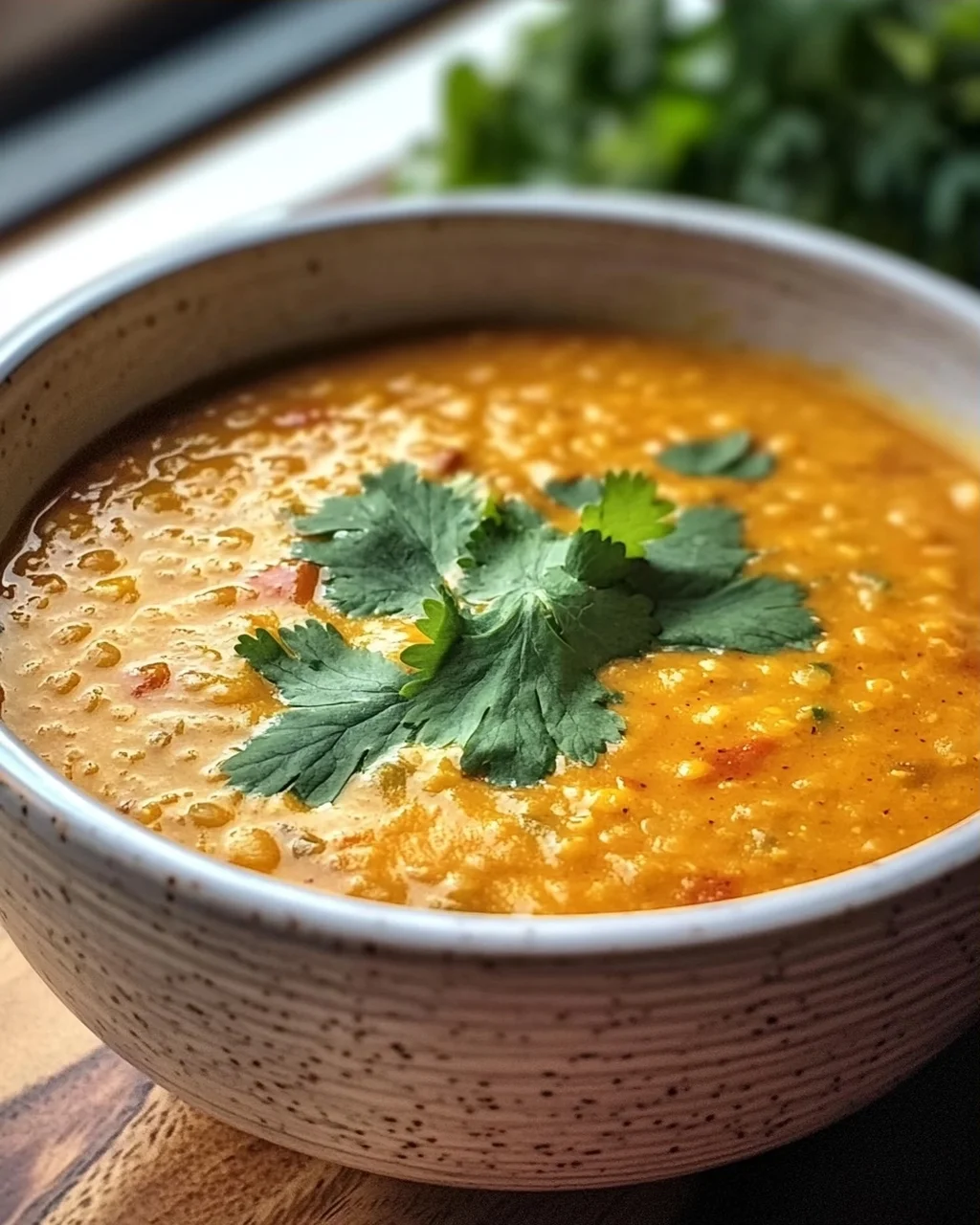 Cremige Thai Kokos Rote Linsensuppe