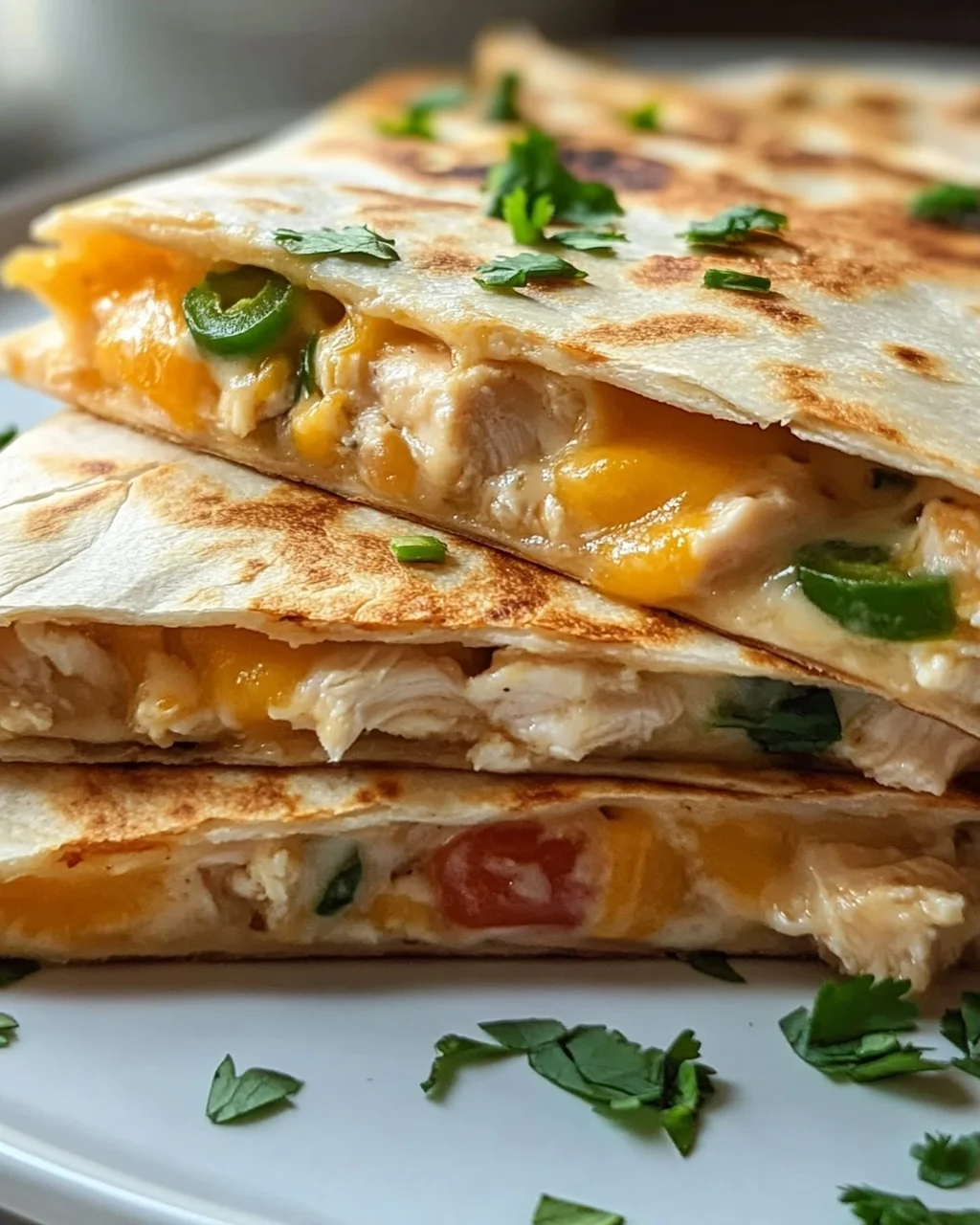 Crispy Low Carb High Protein Chicken Ranch Quesadilla