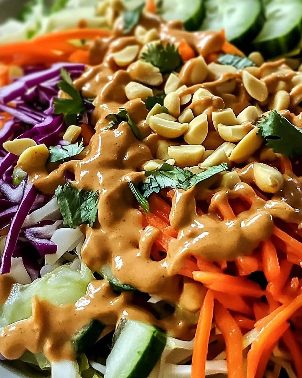 Frühlingsrollen-Salat mit Erdnussoße für jeden Anlass