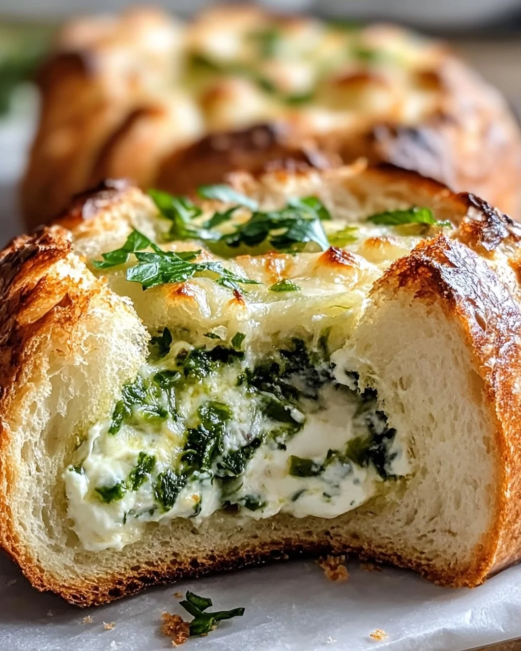 Gefülltes Bärlauchbrot mit Frischkäse: Einfach unwiderstehlich