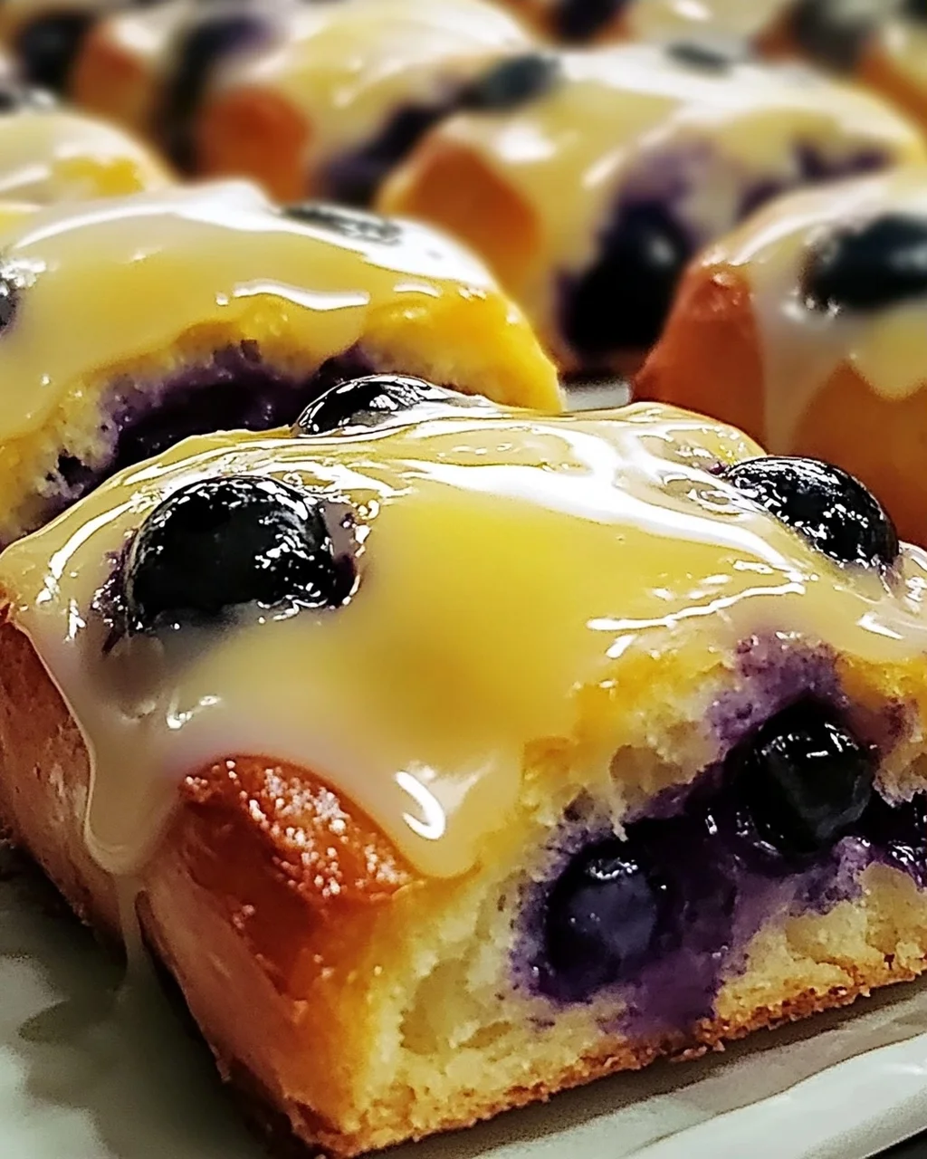 Heidelbeerbrötchen mit spritziger Zitronenglasur – Lecker und schnell