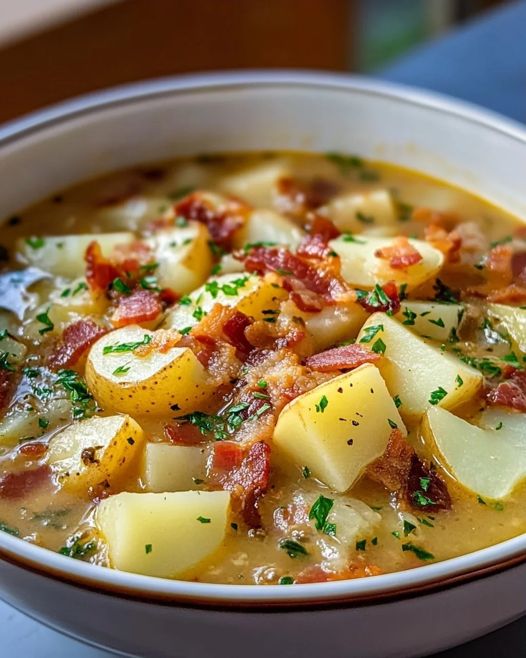 Herzhafter Kartoffel Kohlrabi Eintopf mit Speckwürfeln Rezept