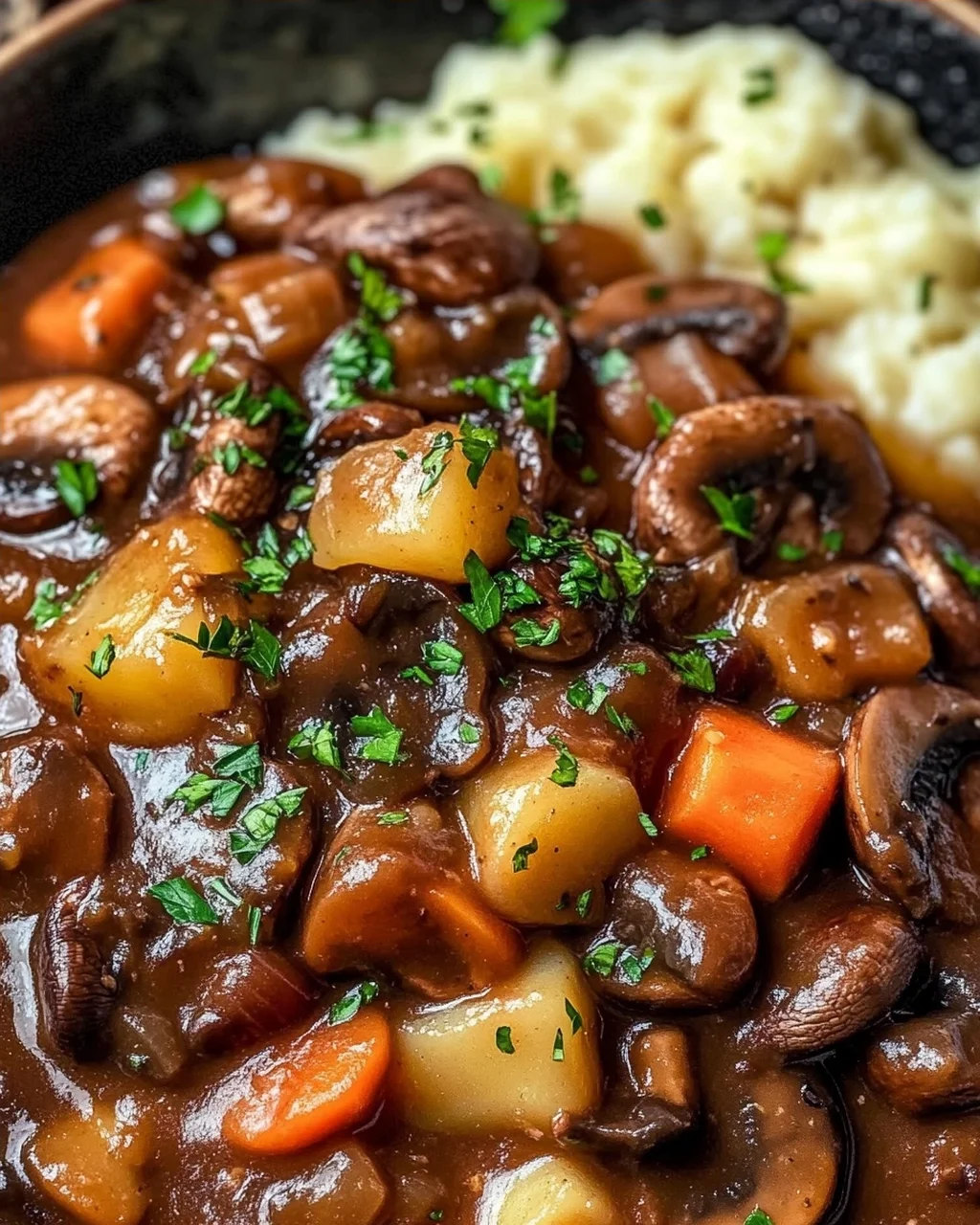 Herzhaftes Veganes Pilz Gulasch Bourguignon – Einfach Lecker