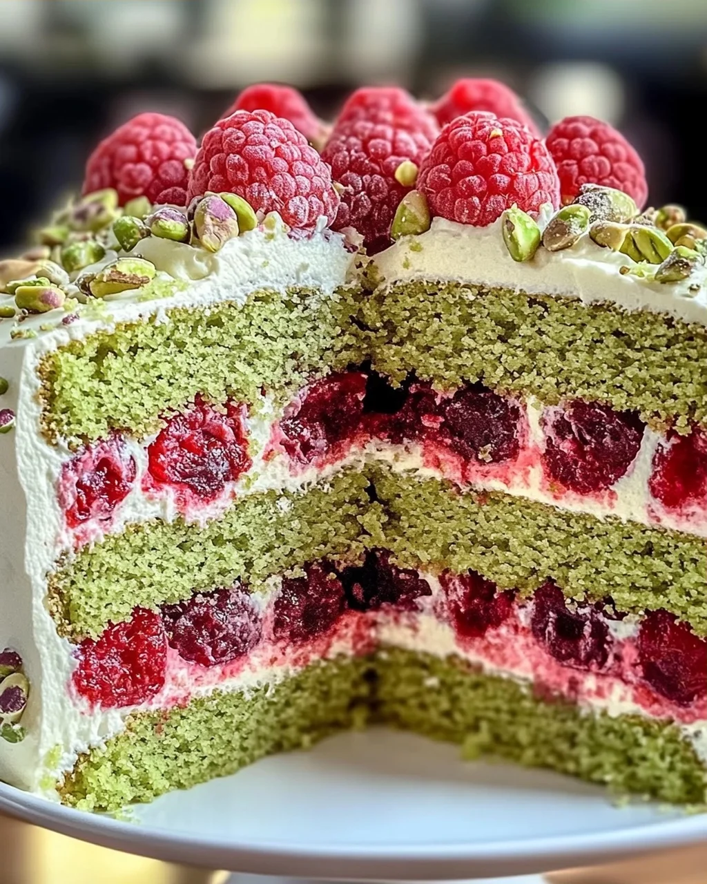 Himmlischer Pistazien-Himbeerkuchen für Genießer