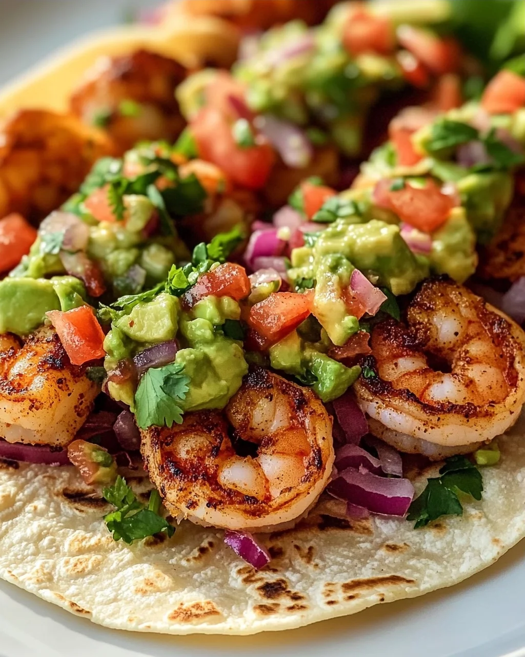 Knusprige Air Fryer Shrimp Tacos mit Avocado Salsa