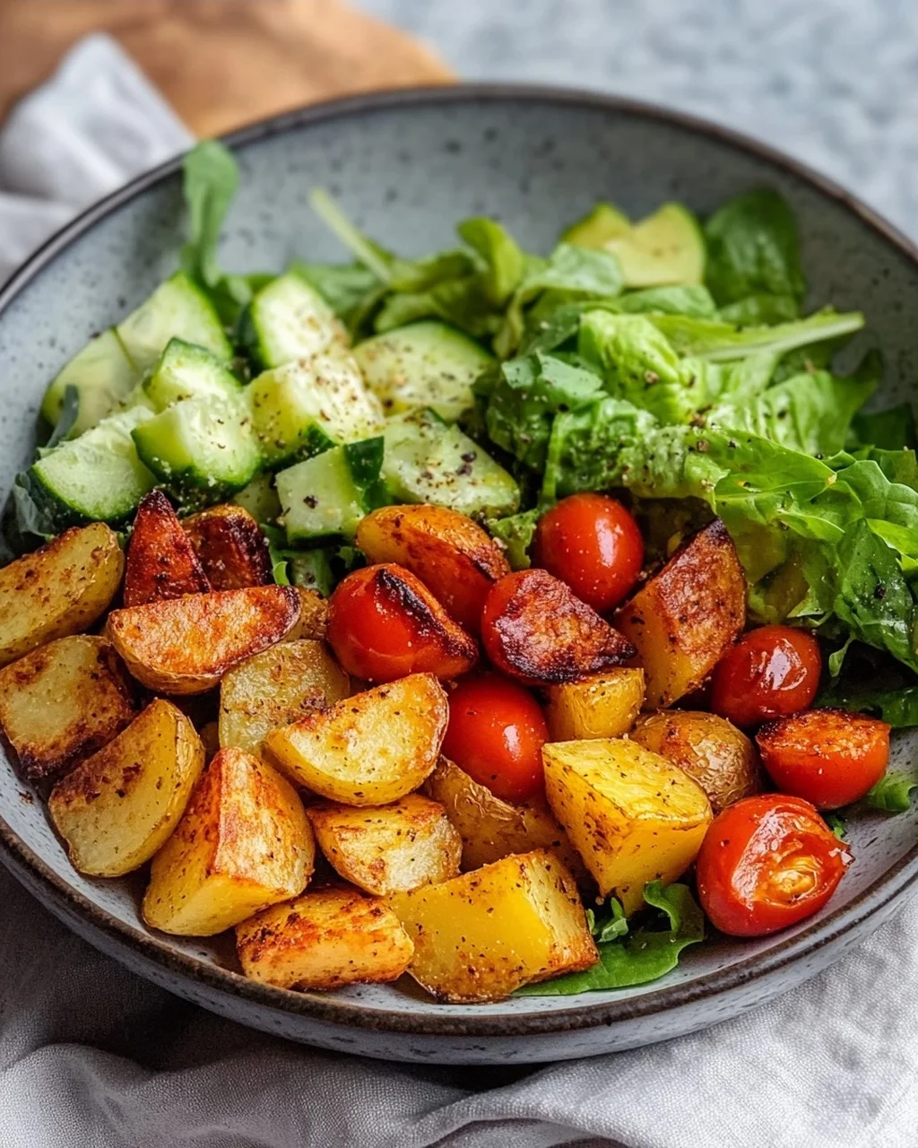 Knusprige Ofenkartoffeln Salat Bowl – Lecker und gesund!