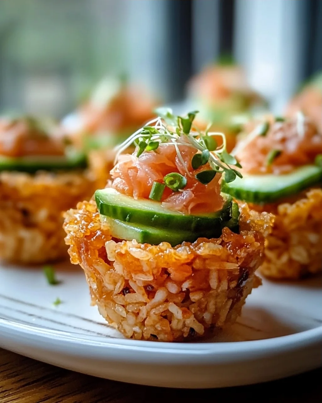 Knusprige Sushi-Tassen mit Thunfisch