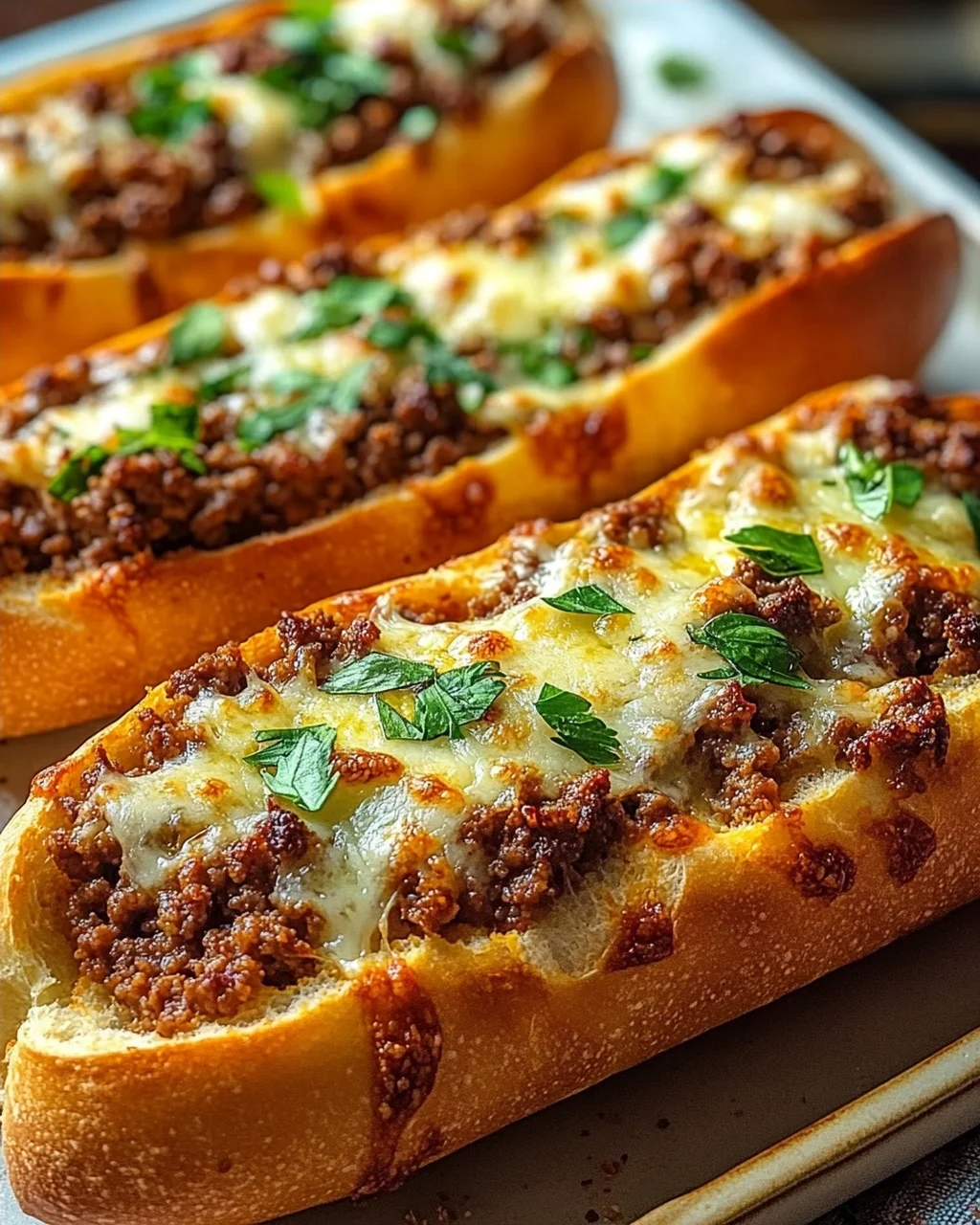 Knusprige überbackene Hackfleisch Baguettes – Nie wieder matschig!