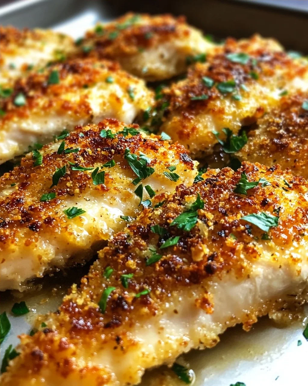 Knuspriges Parmesan-Knoblauch Hähnchen vom Blech Rezept