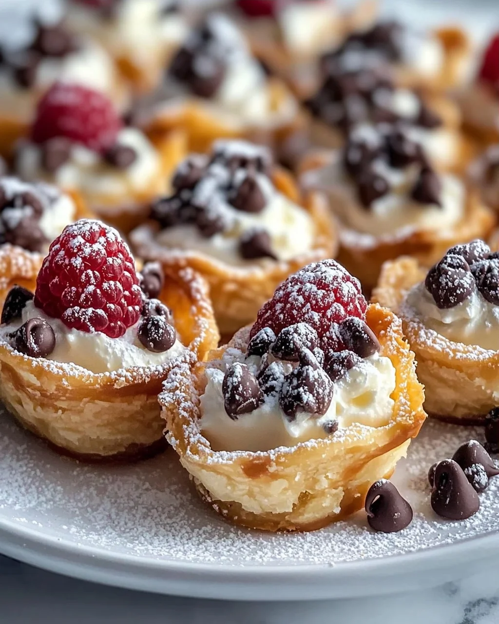 Leckere Cannoli Bites in Mini-Teigschalen für Partys