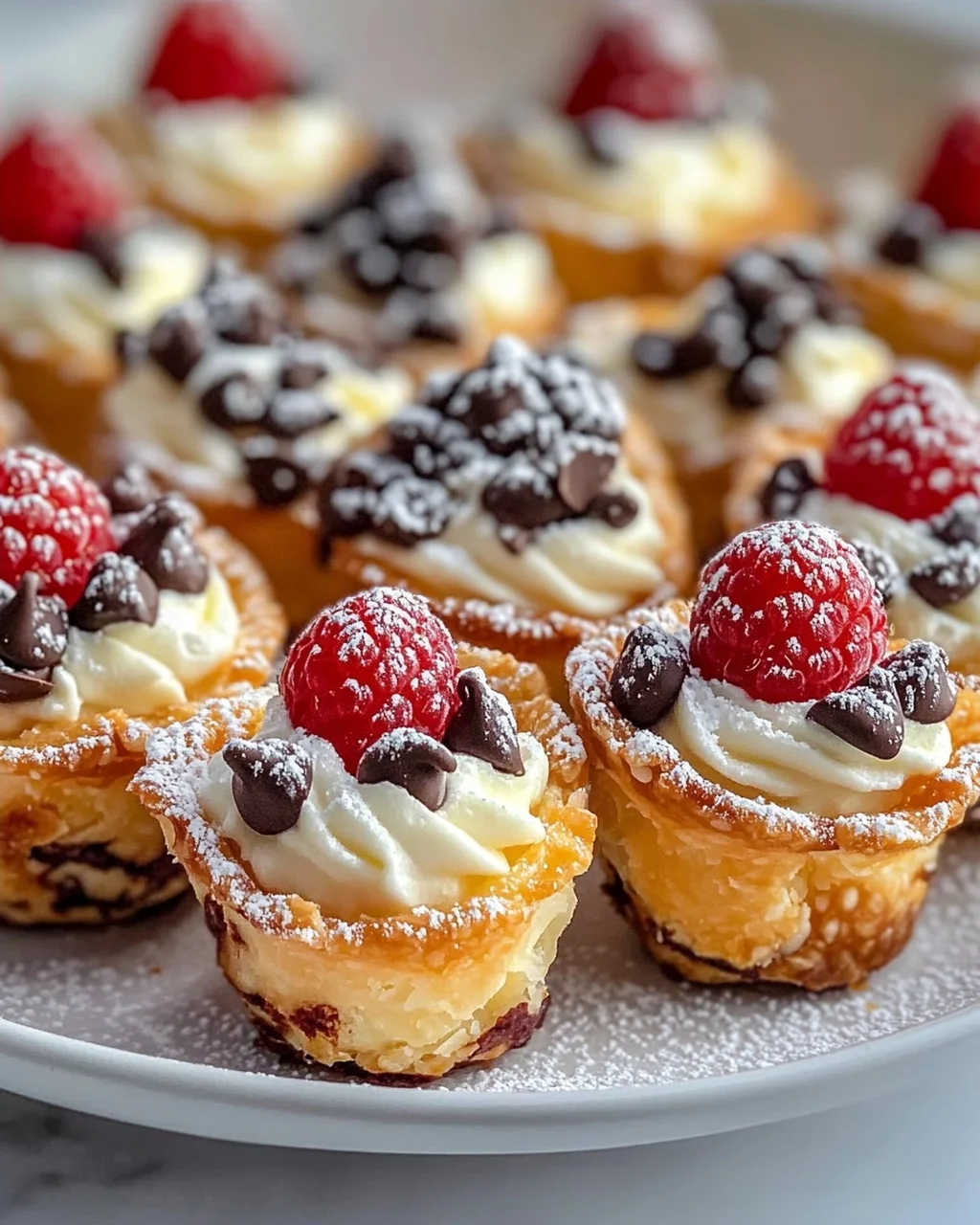 Leckere Cannoli Bites in Mini-Teigschalen für Partys