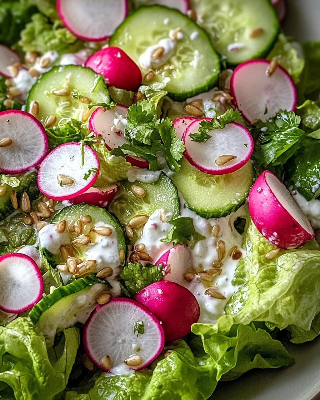 Leichter Frühlingssalat mit Radieschen & Joghurt-Dressing