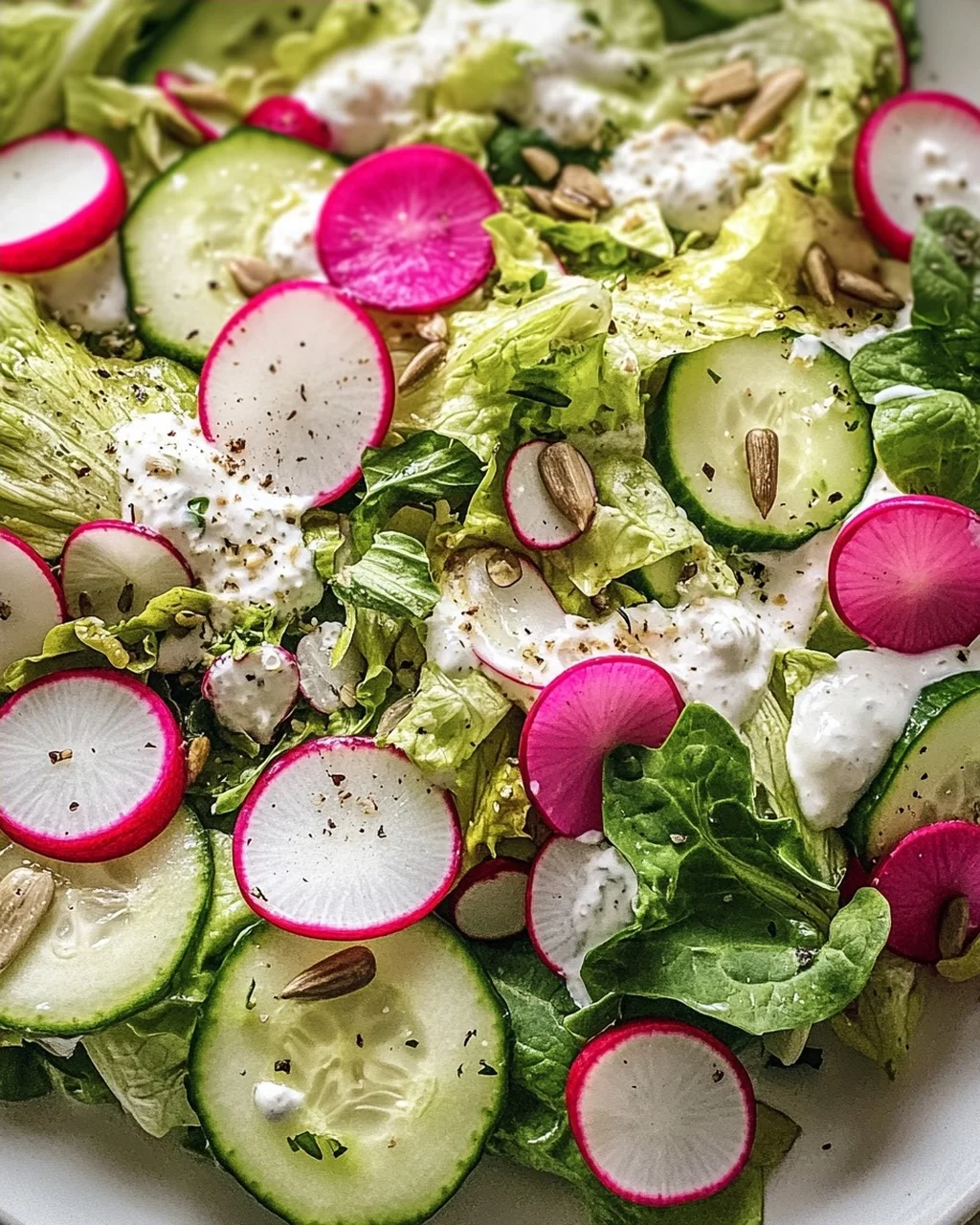 Leichter Frühlingssalat mit Radieschen & Joghurt-Dressing
