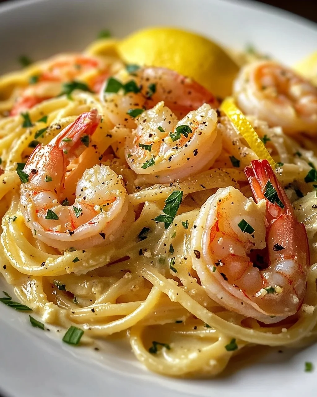 Lemon Herb Shrimp Linguine With Crème Fraîche Recipe