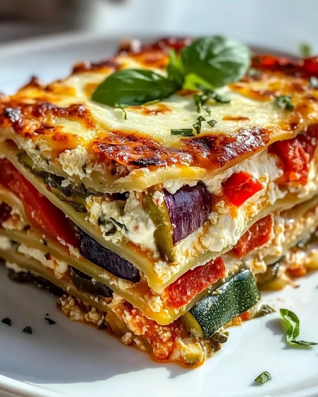 Mediterrane Gemüse-Lasagne mit cremiger Ricotta genießen