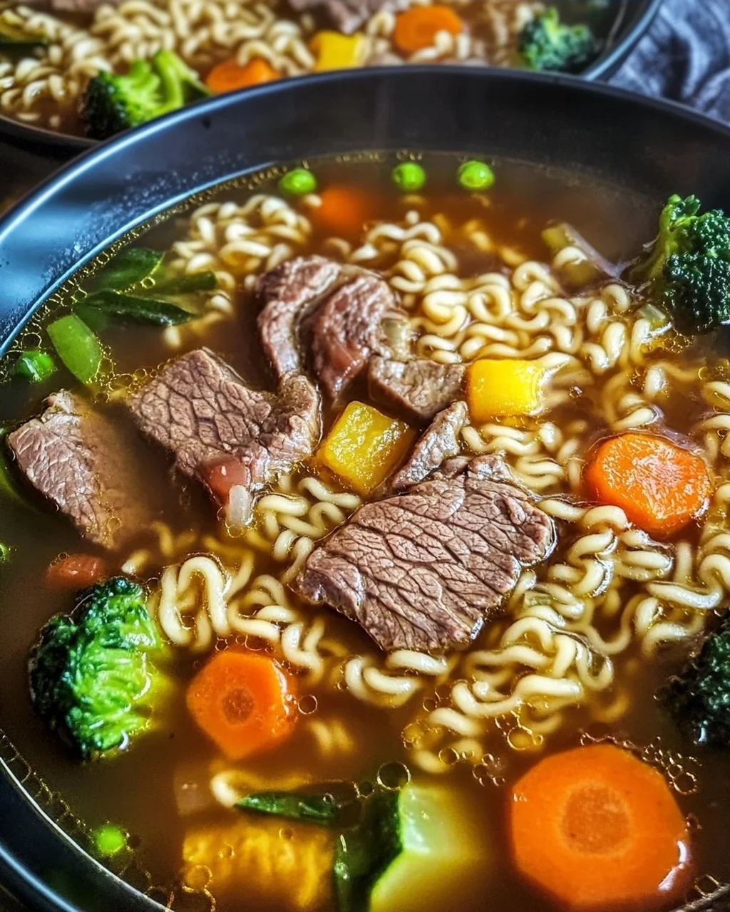 Nudelsuppe mit Rindfleisch
