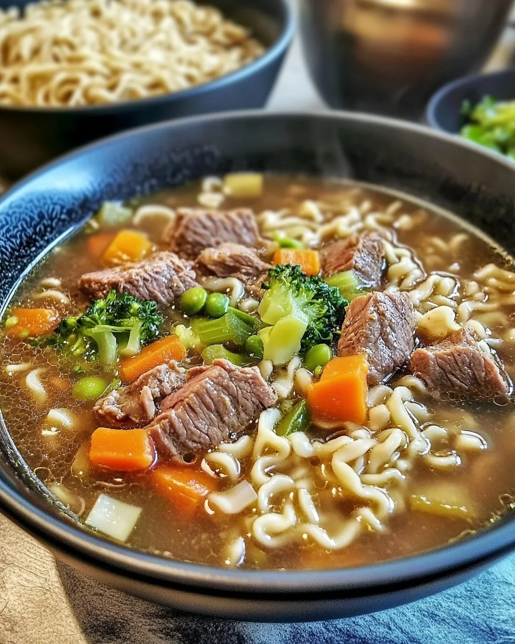Nudelsuppe mit Rindfleisch