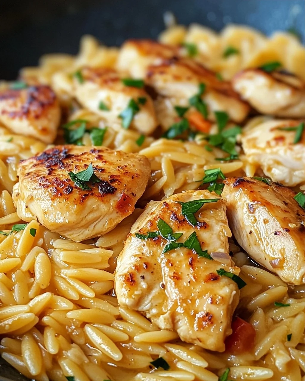 One Pot Orzo Pasta mit Hähnchen