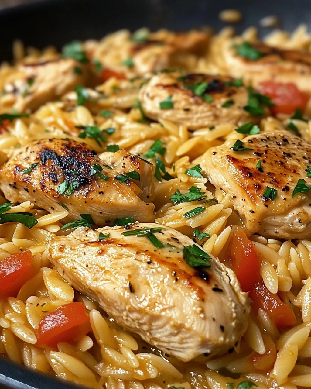 One Pot Orzo Pasta mit Hähnchen
