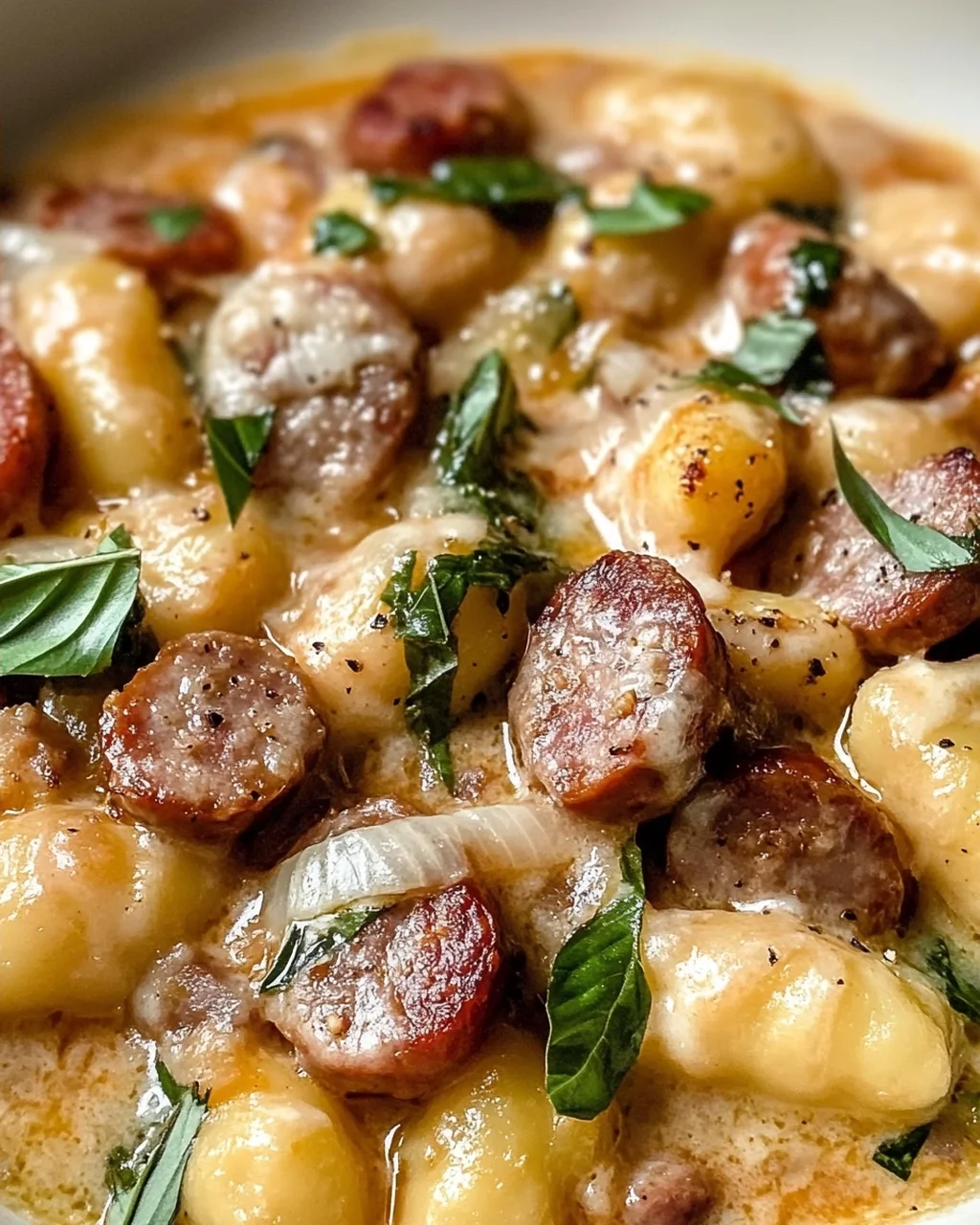 Pfannen-Cremige Gnocchi mit Wurst in 30 Minuten