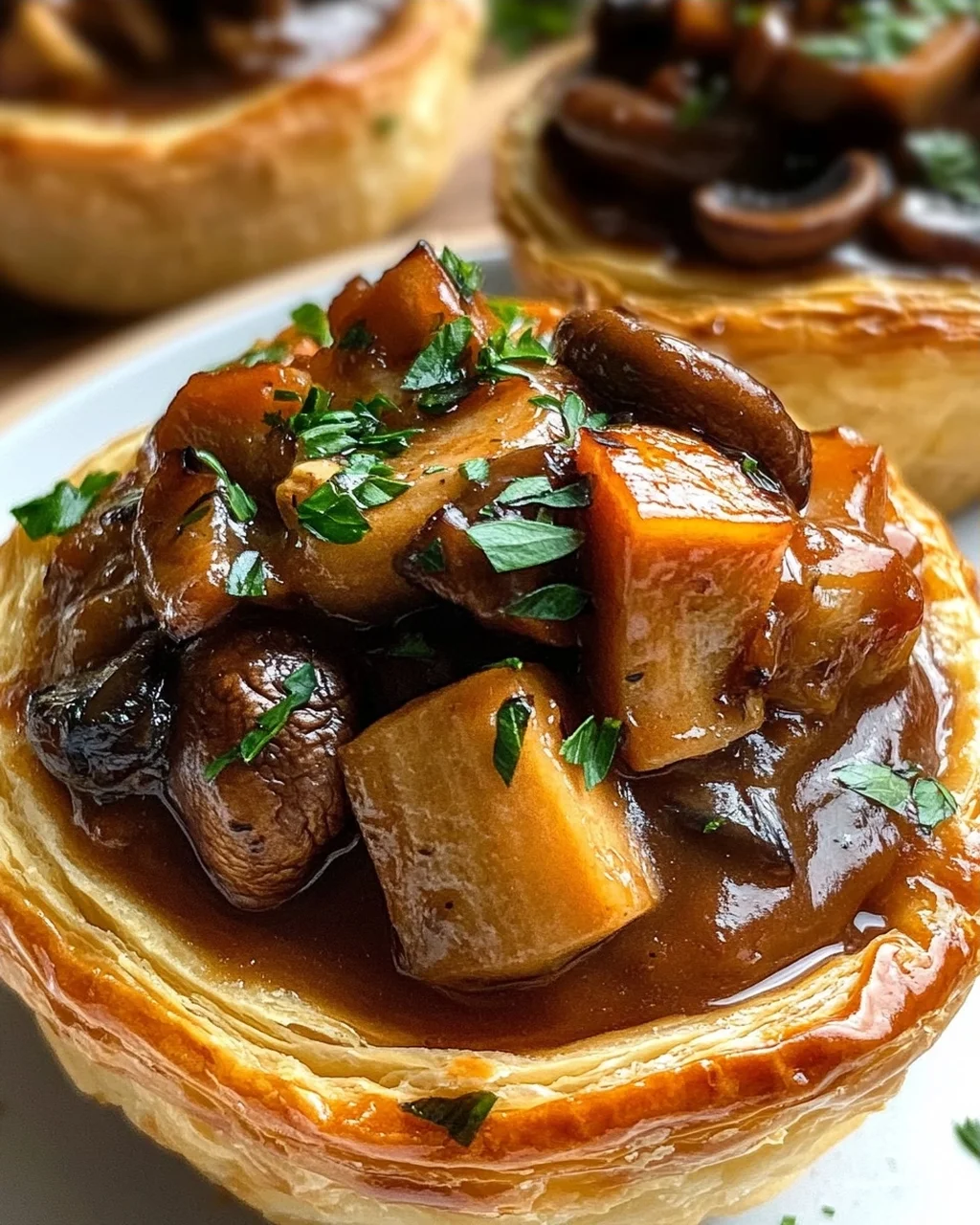 Pilzgulasch à la Bourguignonne