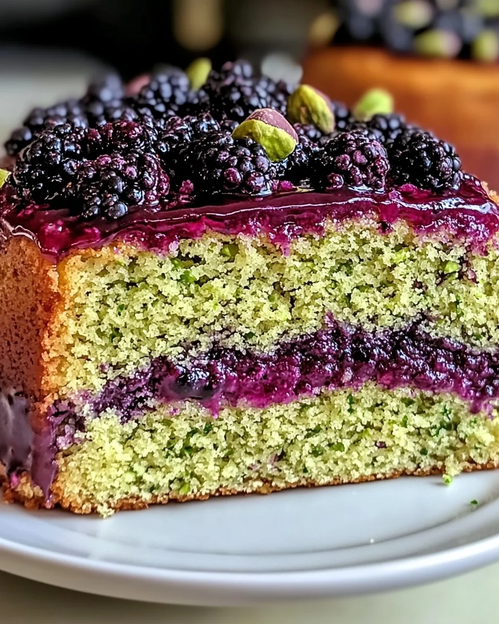 Pistazien- und Brombeeren-Olivenölkuchen für Feinschmecker