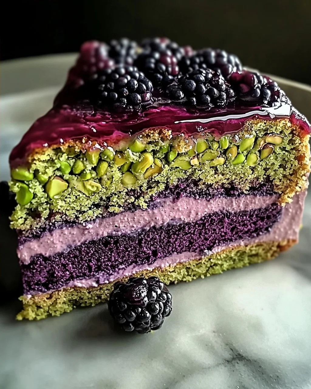 Pistazien- und Brombeeren-Olivenölkuchen für Feinschmecker