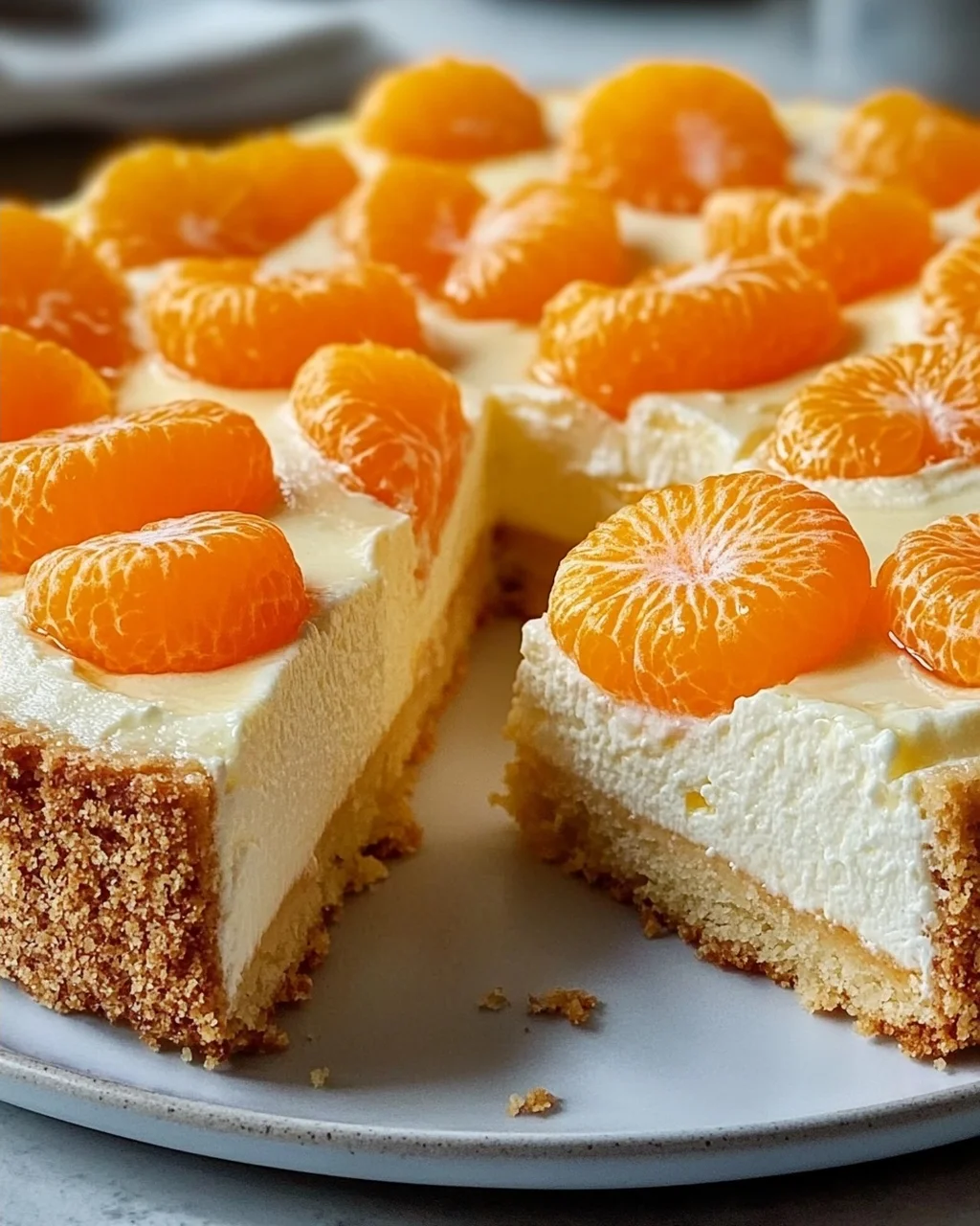 Quarkkuchen mit Mandarinen