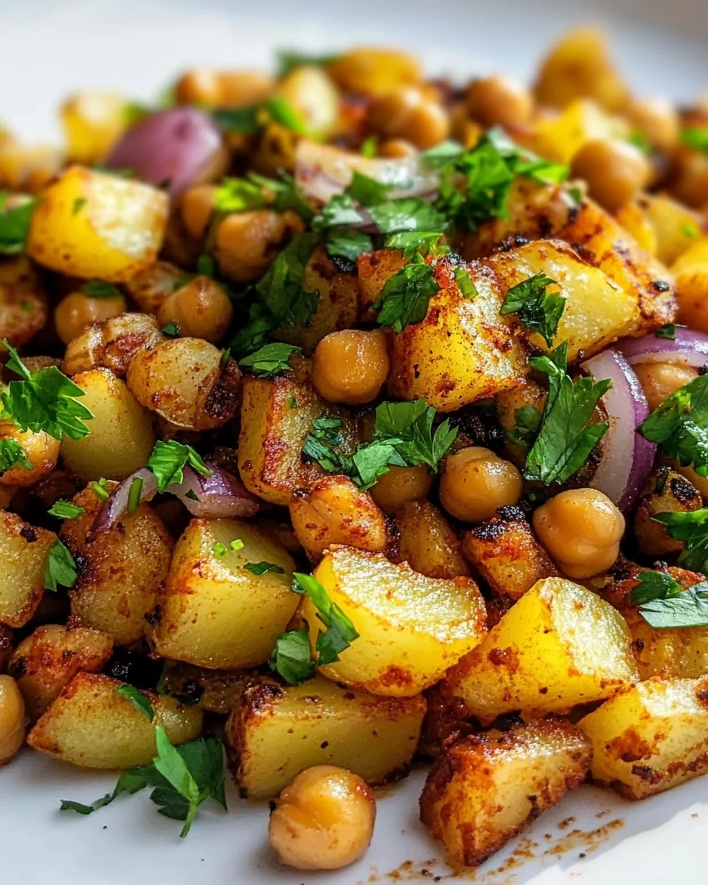 Rauchiger Paprika-Kichererbsen-Kartoffel-Hash – Lecker & Vegan