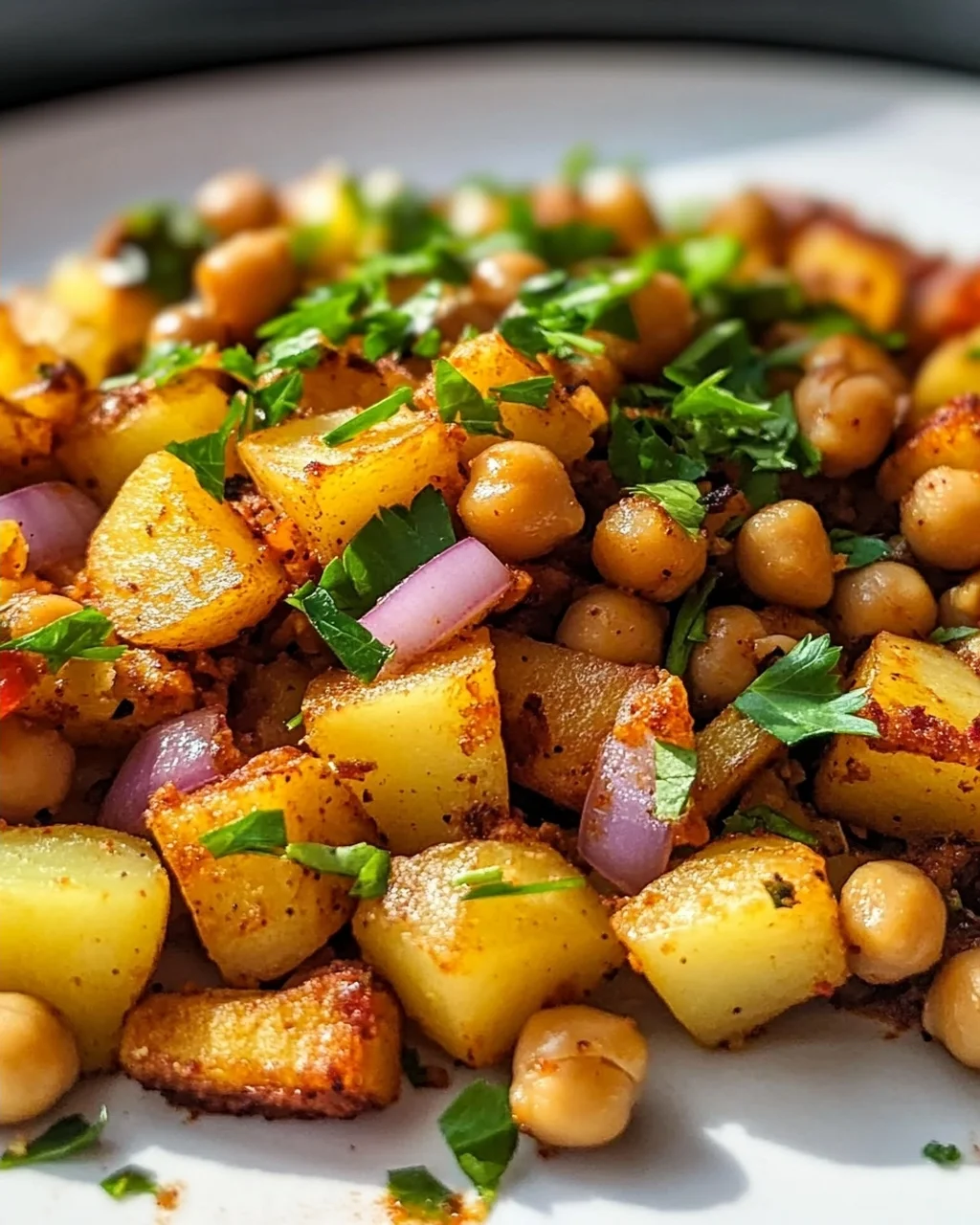 Rauchiger Paprika-Kichererbsen-Kartoffel-Hash – Lecker & Vegan