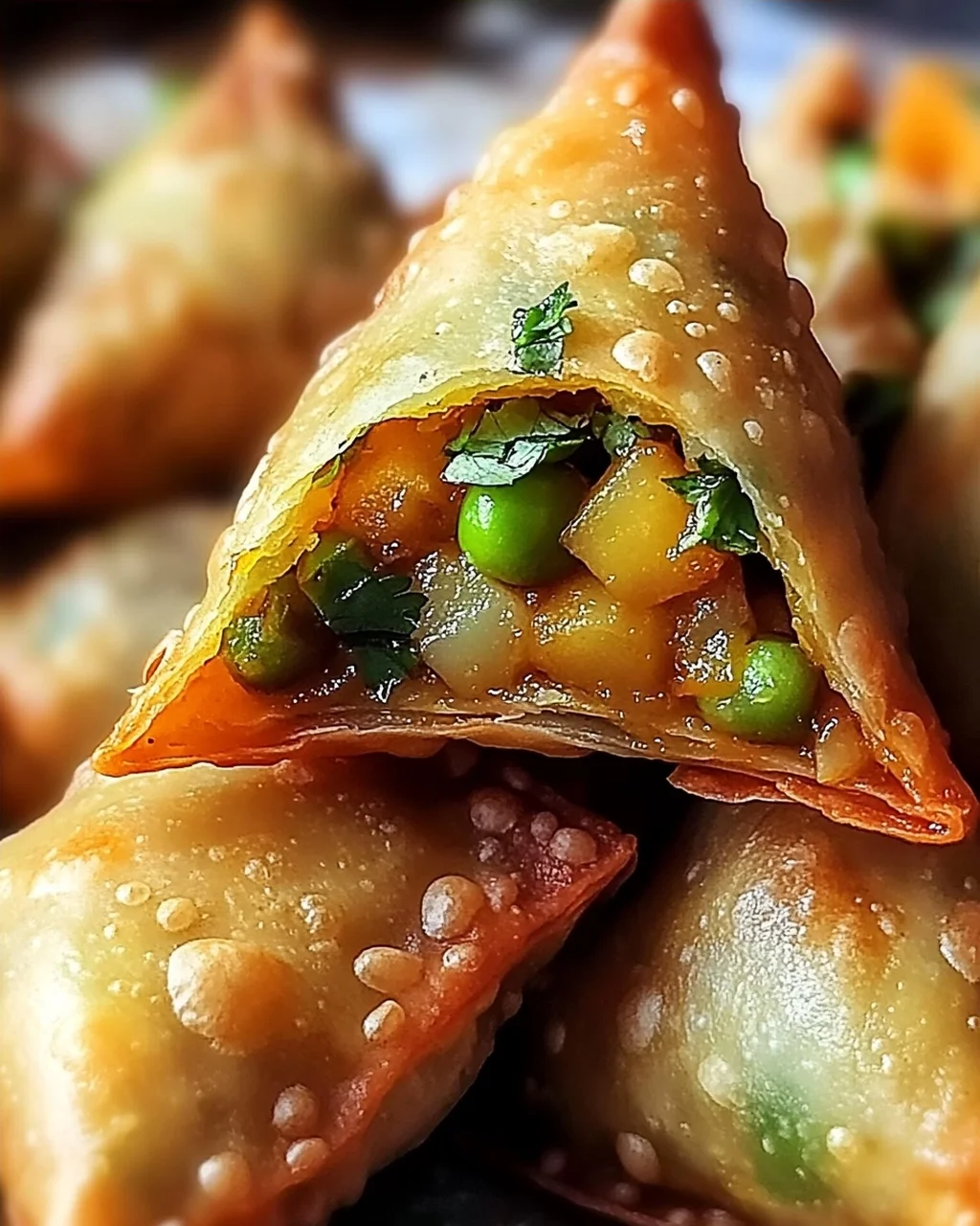 Reis-Papier-Samosas mit würziger Gemüsefüllung