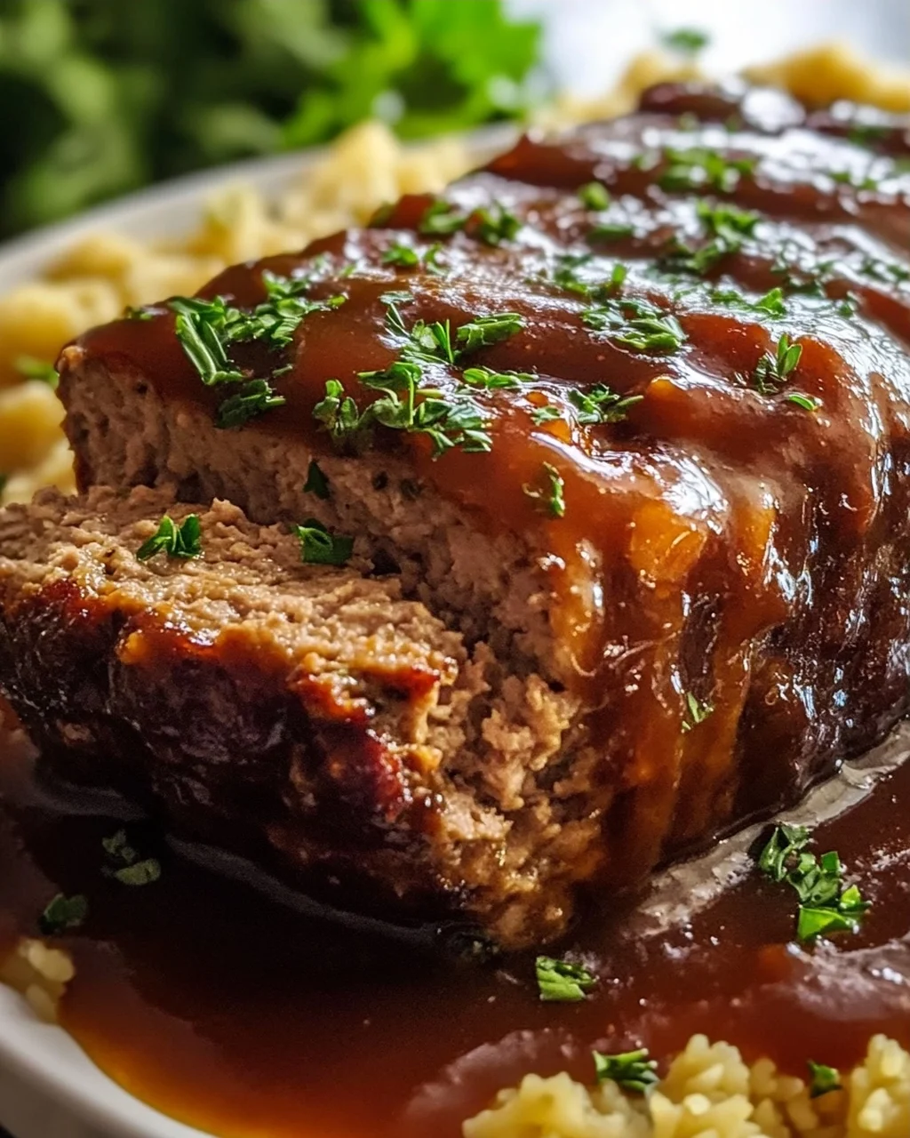 Saftiger Hackbraten mit Sauce