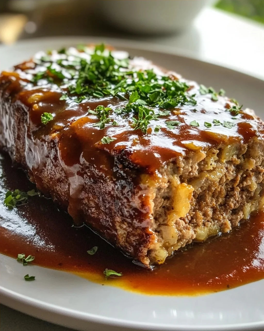 Saftiger Hackbraten mit Sauce