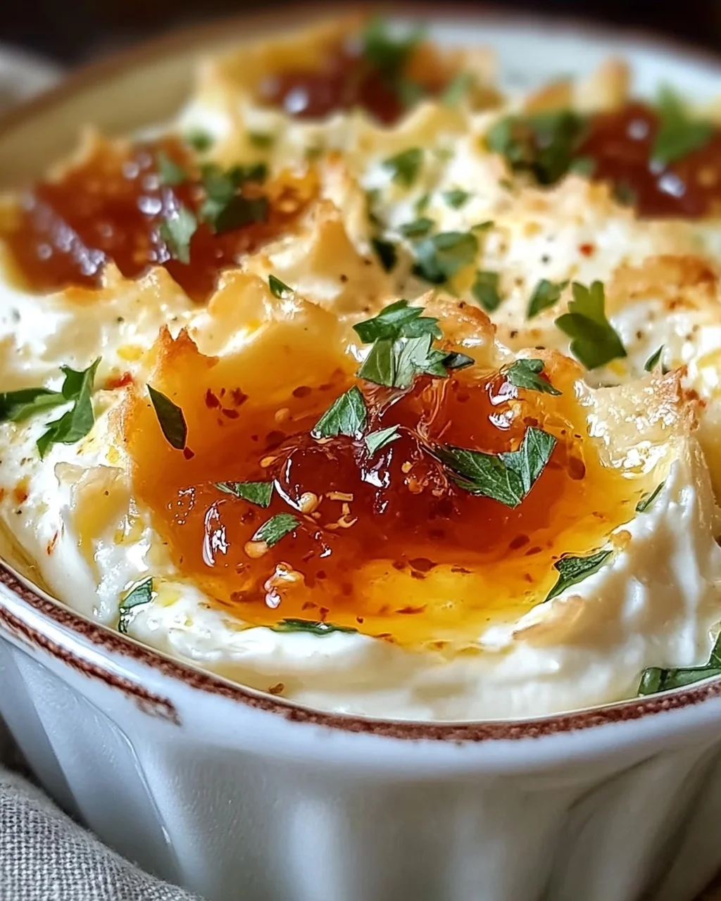 Schnelle Paprika-Marmelade-Creme-Käse-Dip Häppchen Rezept