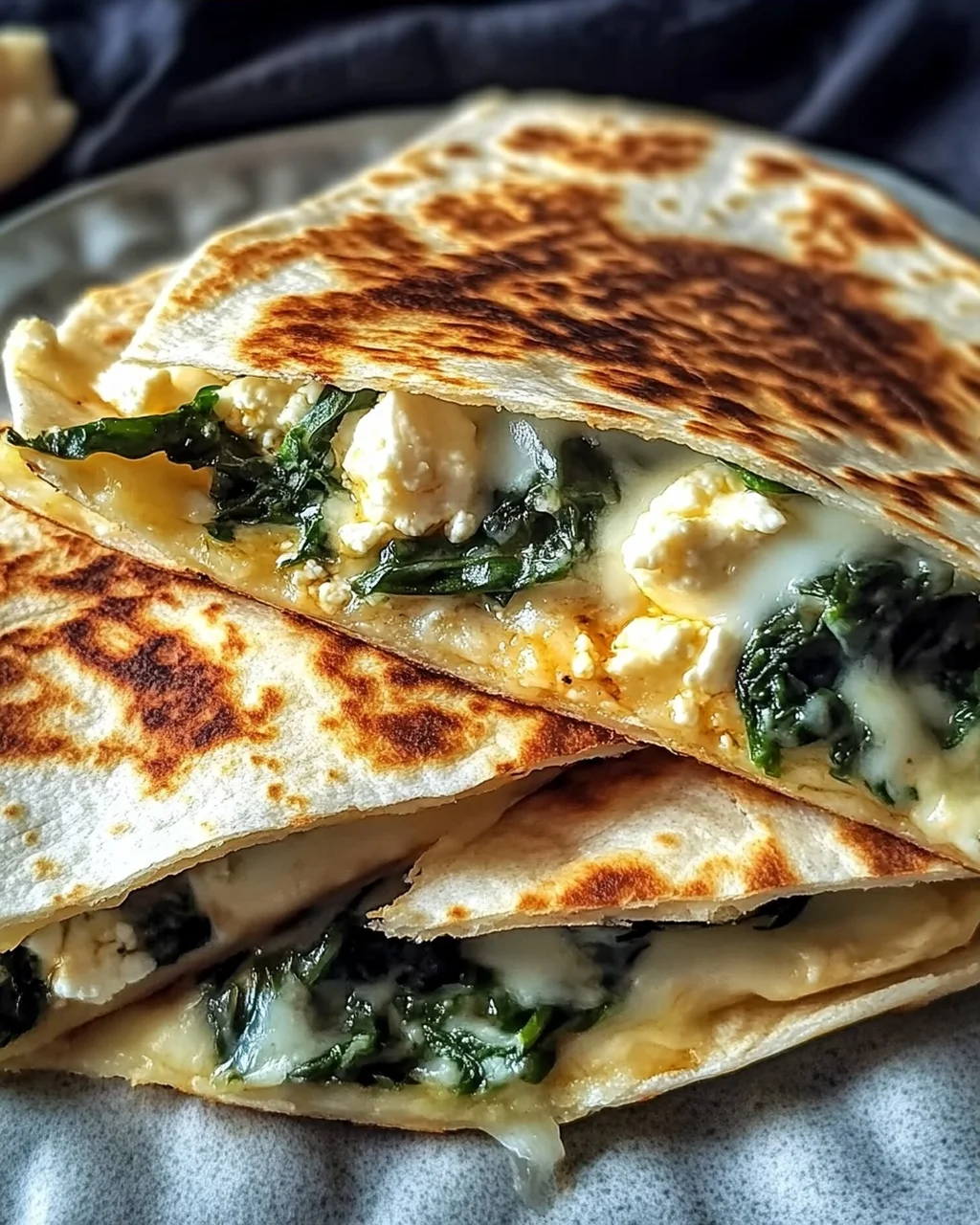 Spinat und Feta Quesadillas in 20 Minuten