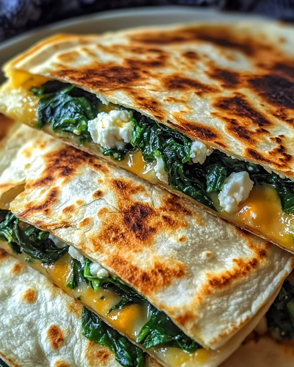 Spinat und Feta Quesadillas in 20 Minuten