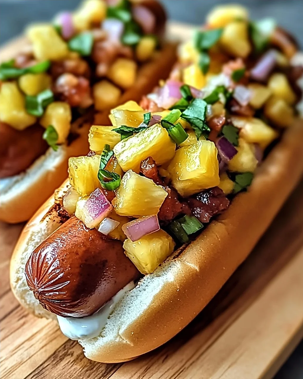 Tropische Rinder-Hotdogs mit Insel-Flair genießen