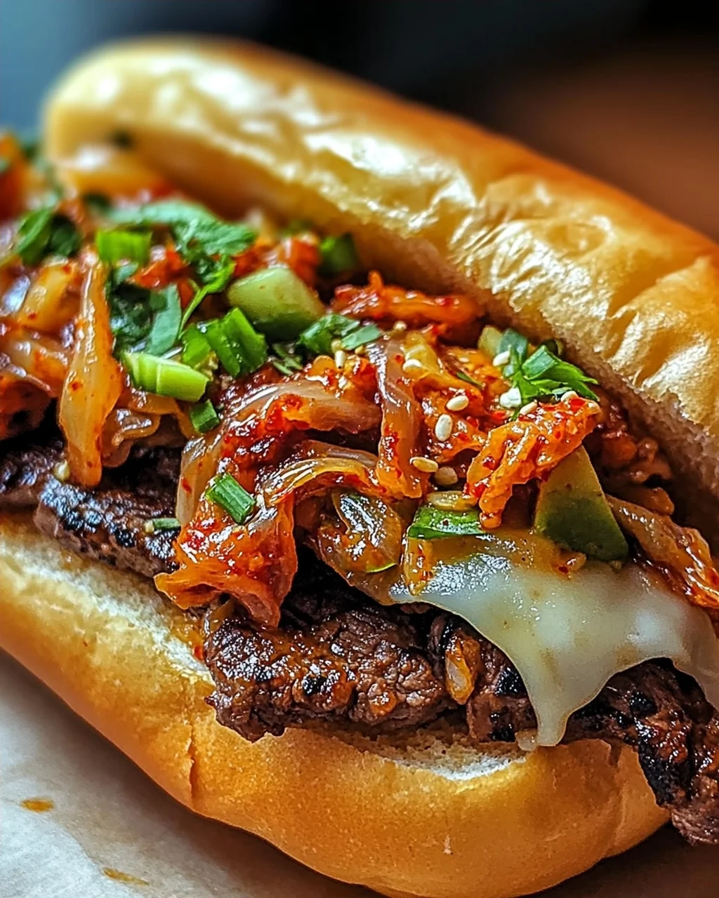 Unwiderstehliches koreanisch inspiriertes Kimchi Bulgogi Cheesesteak