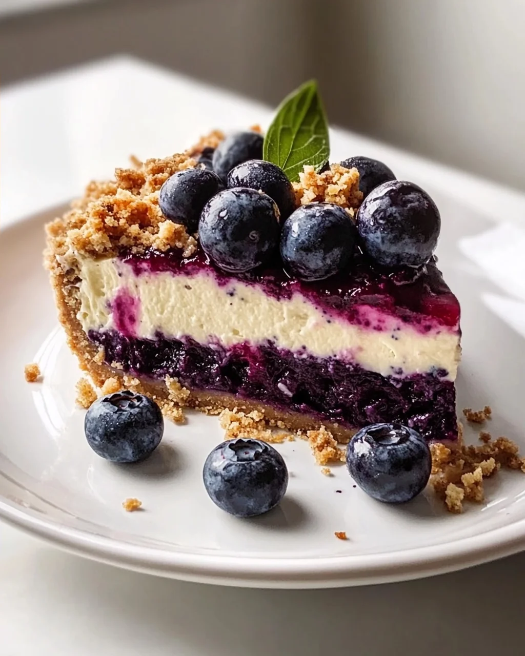 Veganer Blaubeer-Crumble-Cheesecake mit Cashew-Creme Rezept
