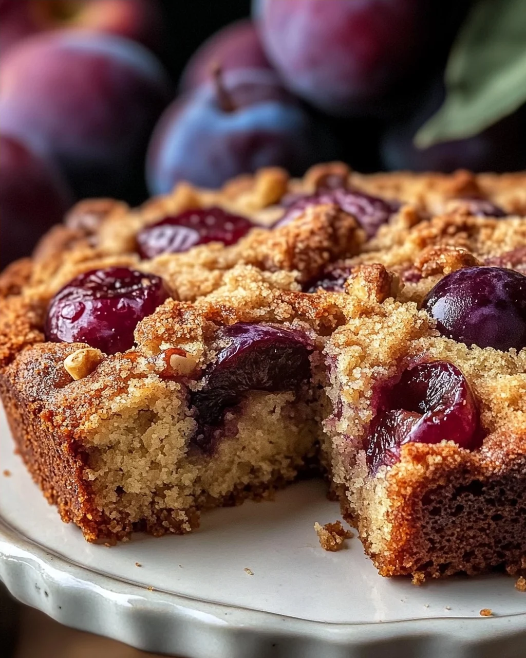 Walnuss-Zwetschgenkuchen mit Zimt-Streuseln