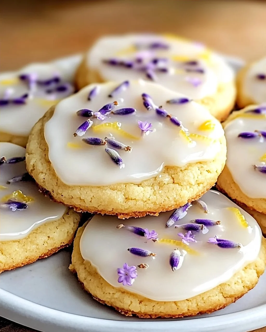 Zitronenlavendelplätzchen mit süßem Guss