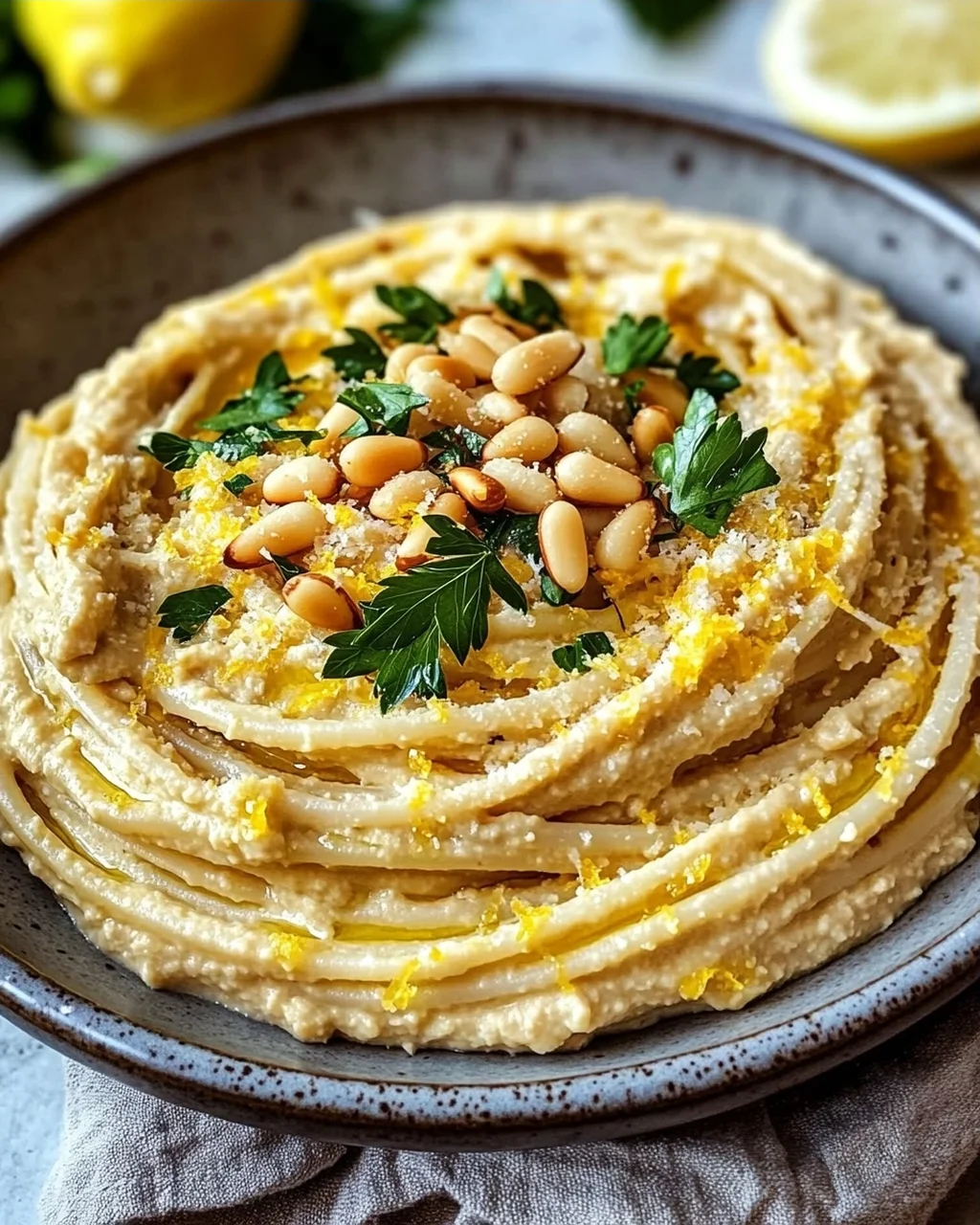 Zitronige Hummus-Pasta
