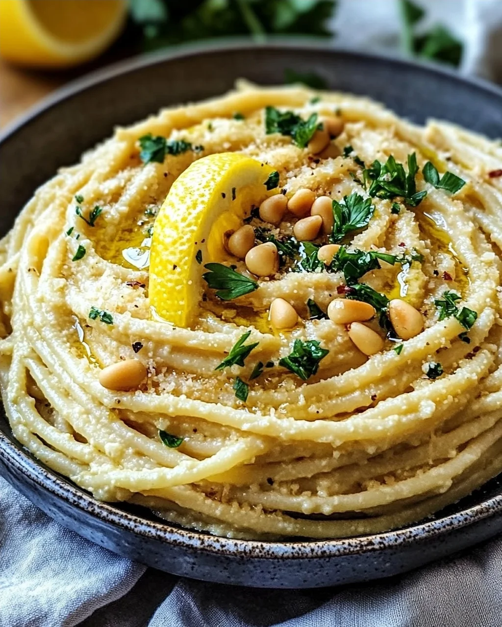 Zitronige Hummus-Pasta
